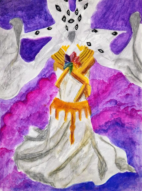 Untitled (December 2022); Gouache and Pastels on Paper