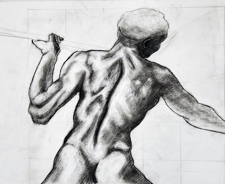 Renaissance Master Study (October 2022); Charcoal on Paper
