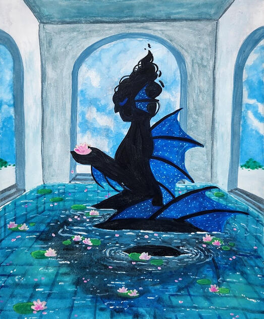 Water Temple (October 2024); Gouache on Paper