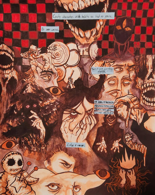 O'rage (December 2024); Gouache on Paper